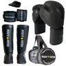 Kit Boxe Luva Bandagem Bucal Caneleira M Bolsa - Iron Arm - 1