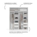 Ver imagem 4 de Guarda Roupa Solteiro 4 Portas 160cm Madrid Politorno Móveis