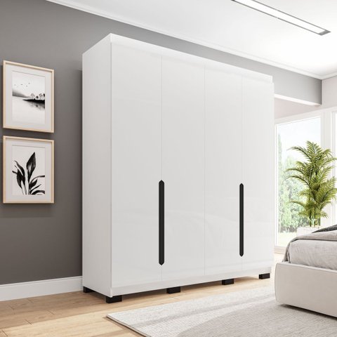 Guarda Roupa Solteiro 4 Portas 160cm Madrid Politorno Móveis