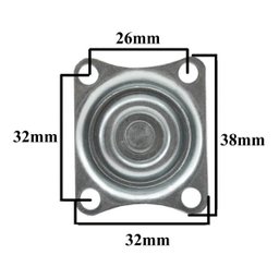 Rodízio 4 Unidades Girátorio Roda Rodinha Móveis Vaso 32mm 40kg - 3