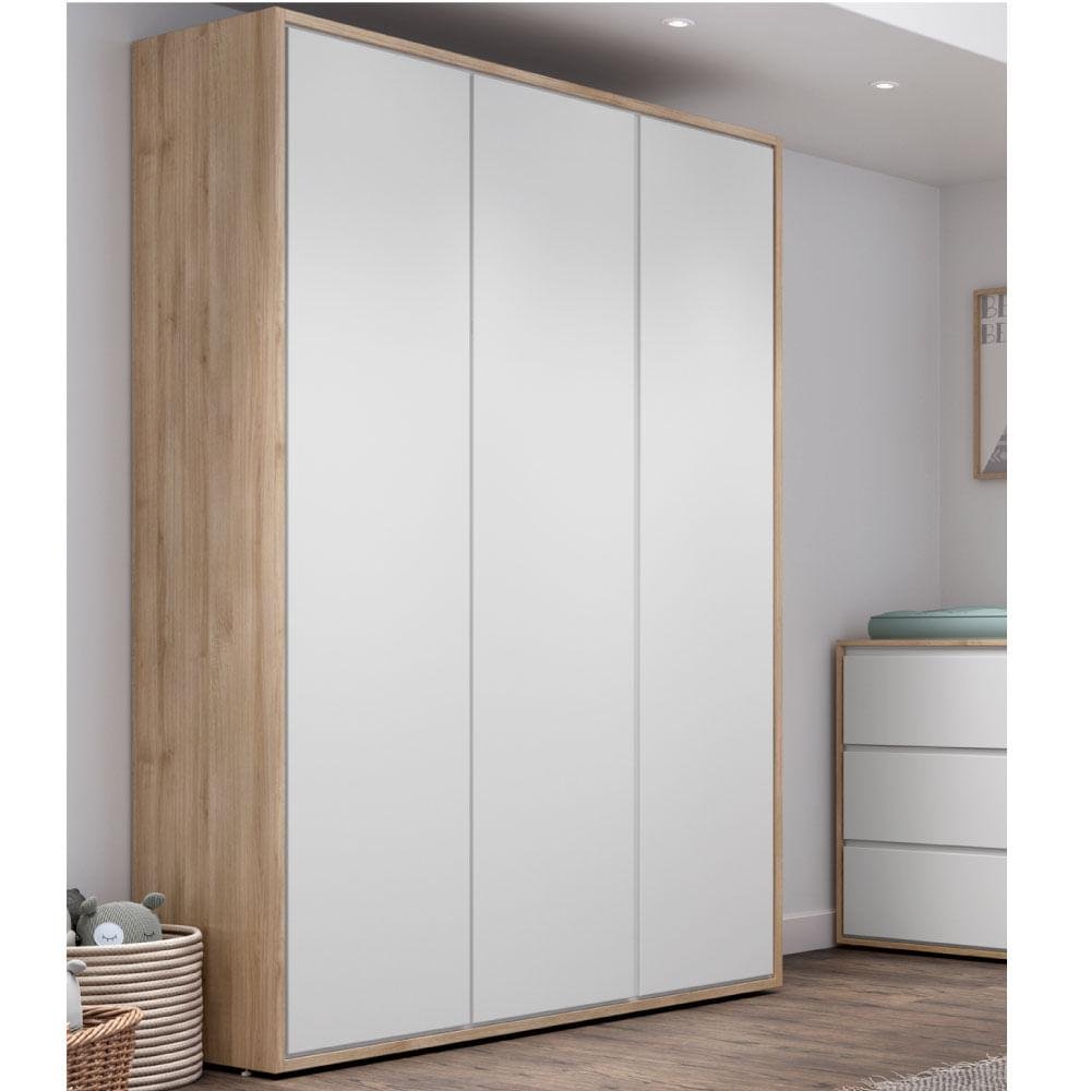 Guarda Roupa Infantil Wood com 3 Portas - Branco/Treviso