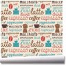 Papel de parede cozinha café letras grãos cappuccino gourmet A218 - 1