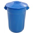 Ver imagem 1 de Lixeira de Plástico Azul 66cm com Tampa Sobreposta 100 Litros - Cr100a - Jsn Cesto Plastico 66cm com