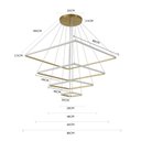 Ver imagem 4 de Lustre Pendente Nordecor Inverse Quadrado 2171-1 com 5 metros Dourado Led Bivolt
