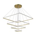 Ver imagem 1 de Lustre Pendente Nordecor Inverse Quadrado 2171-1 com 5 metros Dourado Led Bivolt