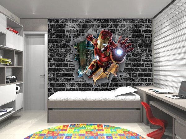 Papel De Parede Para Quarto De Menino Decoração Vingadores 0002 - 1