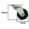 Kit de 4 Rodinhas Giratória Móveis Vaso Mini Rodizio Roda 32mm 80kg - 2