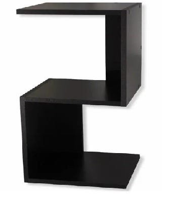 Mesa de Cabeceira em S Preto em MDF Tx 60x25x25 - 4