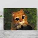 Ver imagem 1 de Placa Filme Gato de Botas Olhos Fofos Tamanho A4 Poster