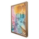 Ver imagem 1 de Quadro Decorativo Caixa Alta com Vidro Abstrato Mármore Lux Colors TaColado Moldura Madeira 90 x 60c