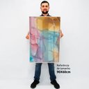 Ver imagem 2 de Quadro Decorativo Caixa Alta com Vidro Abstrato Mármore Lux Colors TaColado Moldura Madeira 90 x 60c