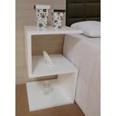 Ver imagem 1 de Mesa De Cabeceira Em S Branco Em Mdf Tx 60x25x25