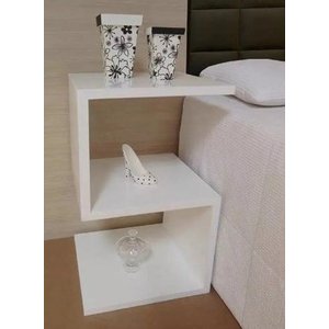 Mesa De Cabeceira Em S Branco Em Mdf Tx 60x25x25