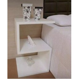 Mesa De Cabeceira Em S Branco Em Mdf Tx 60x25x25 - 4