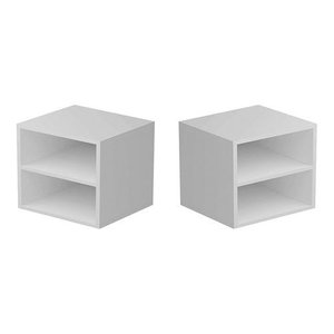 2 Mesas De Cabeceira Suspensa Branca Em 100%mdf