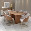 Ver imagem 3 de Mesa de Jantar Retangular para 6 Lugares Lintz 184 cm