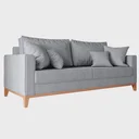 Ver imagem 3 de Kit Sofá 3 e 2 Lugares Beny com Base de Madeira Linho Grafite Ideal Móveis.