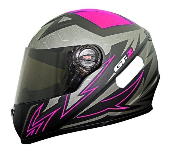 Capacete Gt2 56 (Preto Fosco/Rosa) - 1