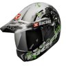 Capacete Cross 3 Sport Xracing Branco Verde 58 Bieffe - 2