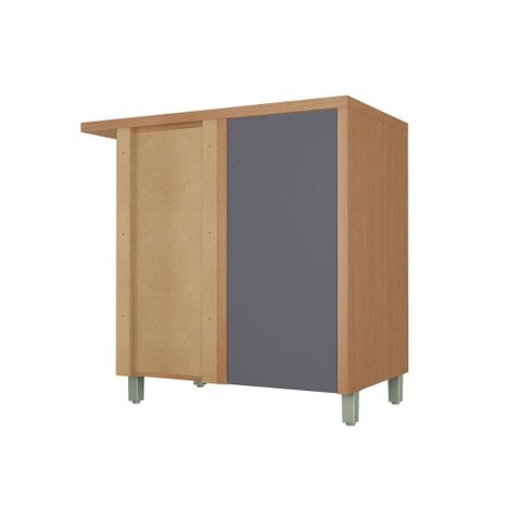 Gabinete Cozinha Modulado Balcão Condessa 1PTA Canto Reto 93cm Titânio Nesher