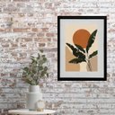 Ver imagem 1 de Quadro Boho Folhas Sol - 60x48cm:madeira Branca