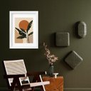 Ver imagem 2 de Quadro Boho Folhas Sol - 60x48cm:madeira Branca