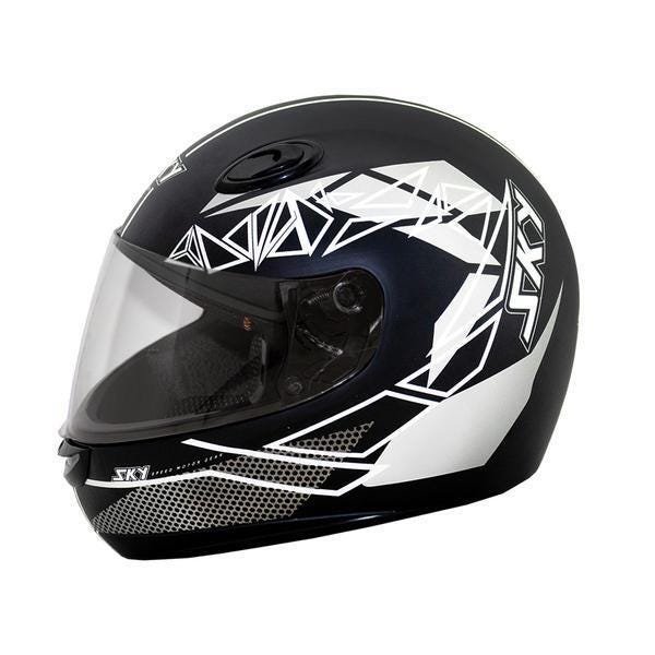 Capacete Sky Antares Preto Fosco Transfer Branco 56 - 2