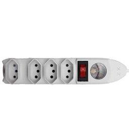 Extensão com 4 tomadas com voltímetro analógico - 3