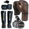 Kit Boxe Luva Bandagem Bucal Caneleira M Bolsa - Iron Arm - 1