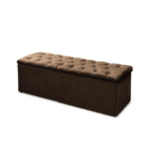 Cabeceira Mais Calçadeira Baú King 195cm para Cama Box Sofia Suede Marrom - 3