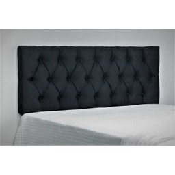 Cabeceira King Para Cama de Casal Em Veludo Preto - 1