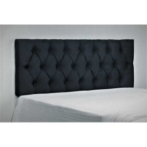 Cabeceira King Para Cama de Casal Em Veludo Preto