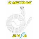 Ver imagem 1 de Cabo Usb 2 Metros Tipo C Turbo Power 2.4 a