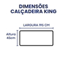 Conjunto Cabeceira Casal King + Calçadeira Baú Sofia 195cm Marrom - 6