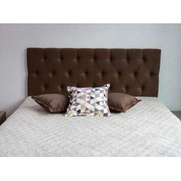 Cabeceira Estofada King Em Veludo Suede Na Cor Marrom - 2