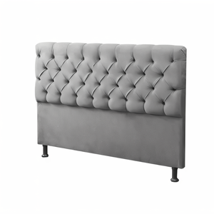 Cabeceira King 195cm Painel em Suede Cinza