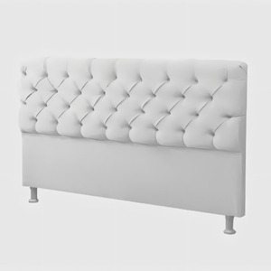 Cabeceira Casal Estofada Paris 140cm Sintético Branco