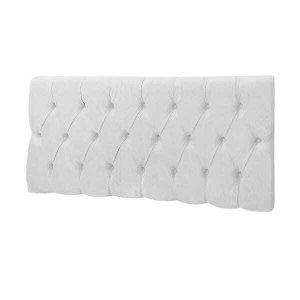 Cabeceira Casal Para Cama Box Estofada Paris 1.40m Courino Branca