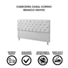 Cabeceira Casal Estofada Paris 140cm Sintético Branco - 4