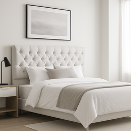 Cabeceira Casal Estofada Paris 140cm Sintético Branco - 2