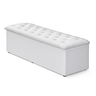 Conjunto Cabeceira + Calçadeira Baú Casal Queen 160cm Branco - 5