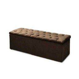 Cabeceira Mais Calçadeira Baú Casal 140cm para Cama Box Sofia Suede Marrom - 3