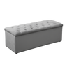 Conjunto Cabeceira Casal Casal + Calçadeira Baú Sofia 140cm Cinza - 5