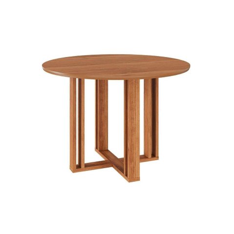 Mesa de Sala Jantar Flora C/ Tampo Madeirado 109cm Cinamomo - Cimol