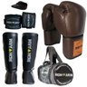 Kit Boxe Luva Bandagem Bucal Caneleira M Bolsa - Iron Arm - 1