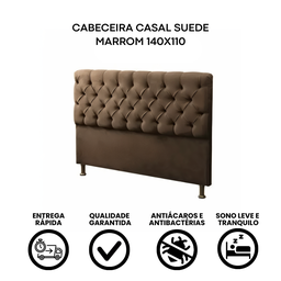 Cabeceira Casal 140cm Sofia Suede Marrom - 4