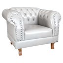Ver imagem 2 de Conjunto c/ 2 Poltronas Chesterfield Duque Para Sala, Tv, Estar, Recepção - Corano Branco
