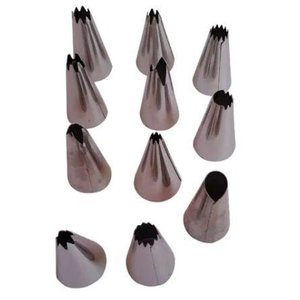Kit Confeiteiro 15 Peças - Aço Inox 12 Bicos Prático Bolo