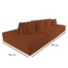Sofá Ilha Dubai Modular 300 Cm Bouclê Terracota - 2