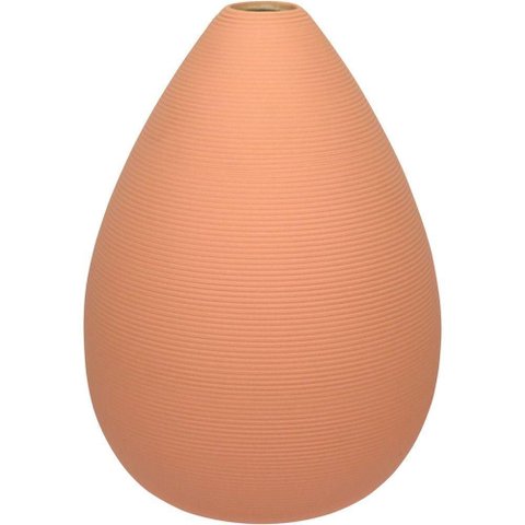 Vaso Decorativo Enfiete Casa Aparador Home&co Cerâmica 21x16x16cm Pêssego